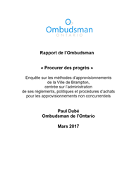 Couverture du rapport "Procurer des progrès"