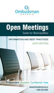 cover of "Open Meetings - Guide for Municipalities"