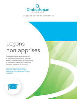 Couverture du rapport "Leçons non apprises"