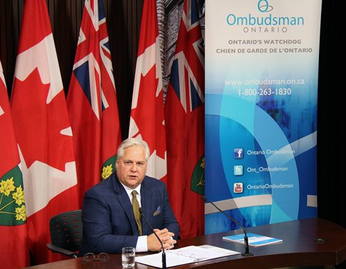 Ombudsman Paul Dubé during a public speaking event.